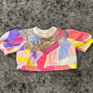 Emilio Pucci Colorful Sequin Kids Top